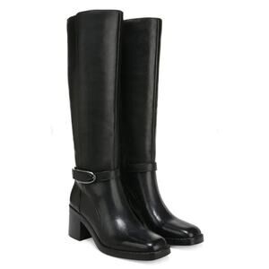 Naturalizer Womens Elliott Knee High Boots Black Leather Size 8.5 NWOB Wide Calf
